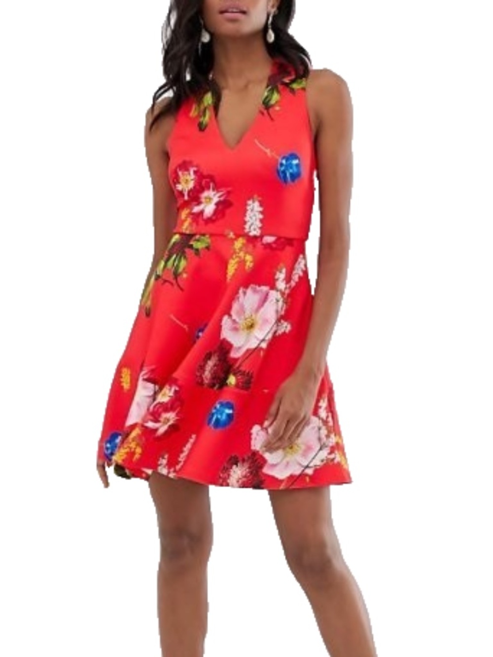 Ted Baker London Kinle Berry Sundae Floral Skater Dress Red - size 1 (4/Small)